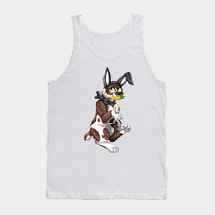 Bobtail BunnyCat: Chocolate Bicolor Tabby (Black) Tank Top